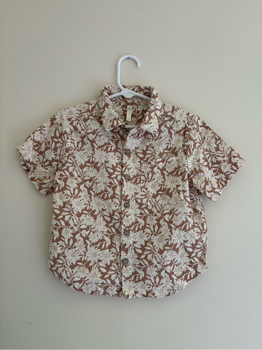 Rylee + Cru Collared Shirt Plumeria Toddler Boys Size 2-3